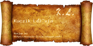 Kuczik Lívia névjegykártya