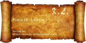 Kuczik Lívia névjegykártya